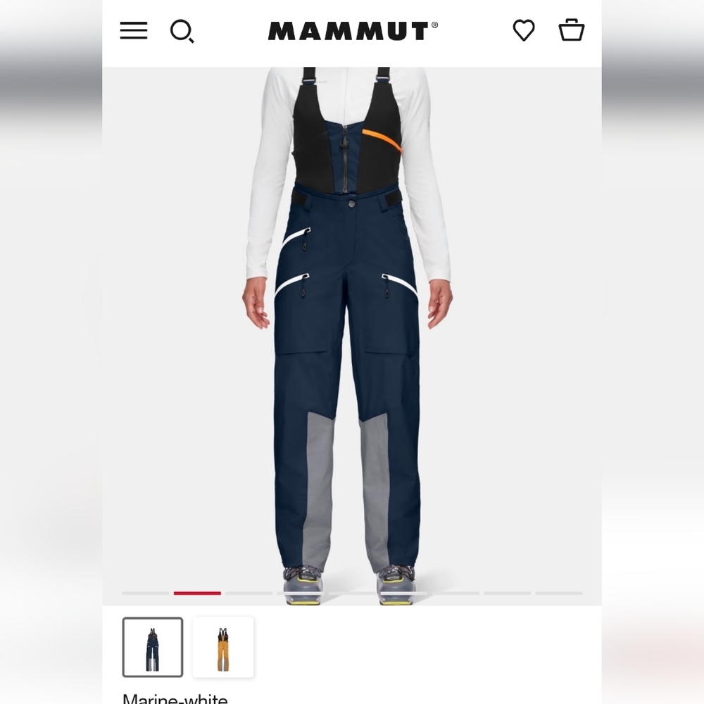 Mammut La Liste Pro HS Bib Ski Pants, Size 38